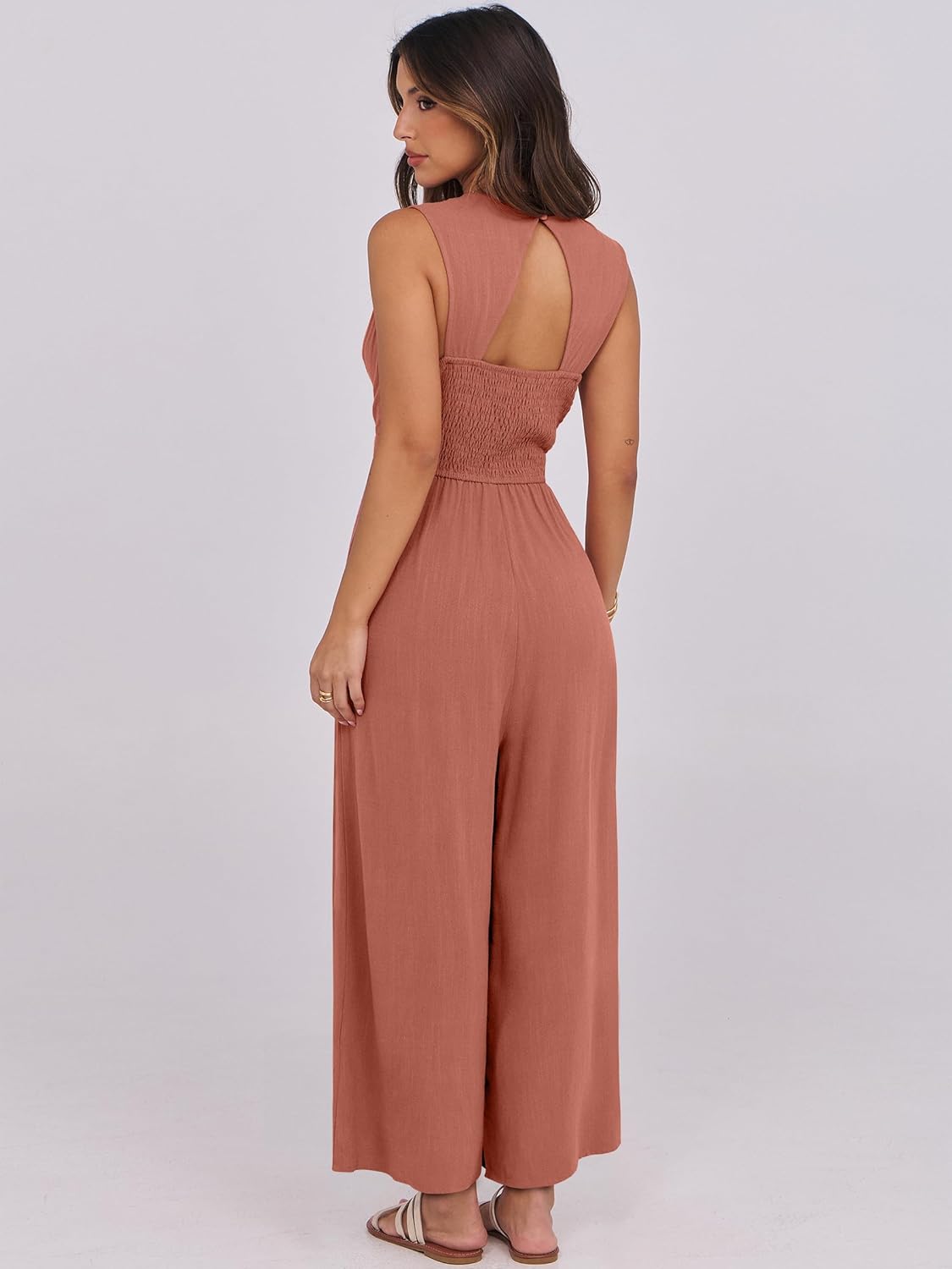 ANRABESS Women Jumpsuits Sleeveless V Neck Elegant Dressy Casual Backless One Piece Pants Romper 2026 Summer Outfits - Image 4