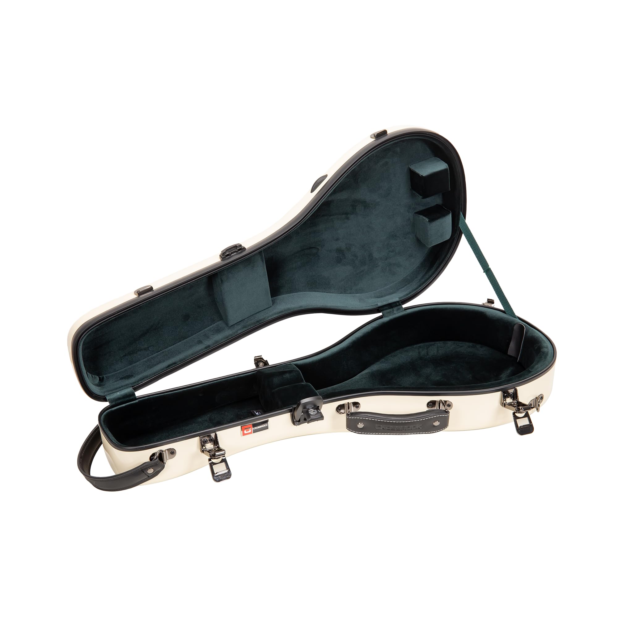 Crossrock A-Style Mandolin Case for Gibson A4-100% Fiberglass Hardshell with TSA Lock, Reinforced Steel Latches & Detachable Padded Shoulder Straps - Milky White (CRF2020MAGMW)