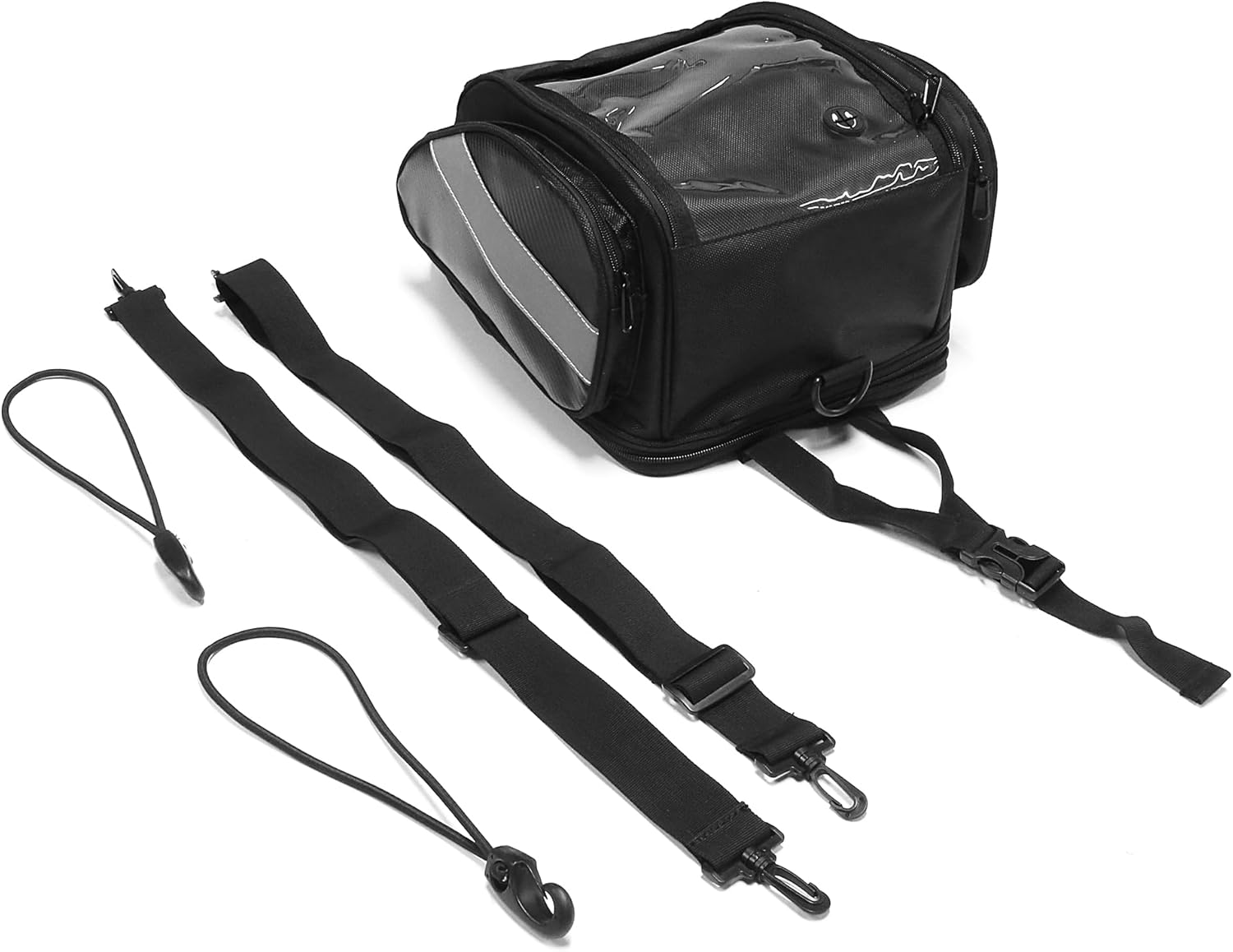 MZS Motorcycle Tank Bag, 19L-24L Expandable Strong Magnetic Gas Tank Bag, Dual Use Waterproof Motorbike Helmet Bag Luggage Storage Backpack fit Street Enduro Sport Adventure Cruiser Touring Bike