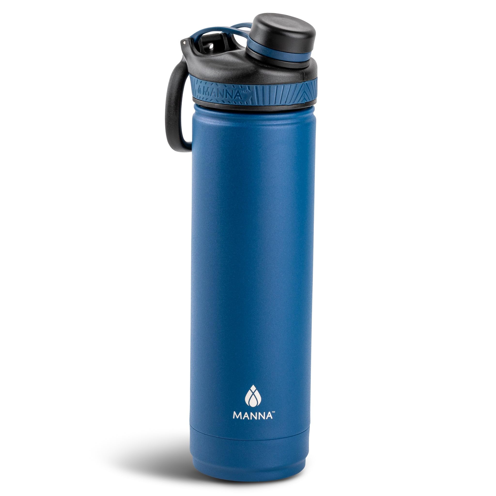 Manna Saratoga Double-wall Insulated Stainless Steel Bottle - 26 OZ - Powder Coated Indigo