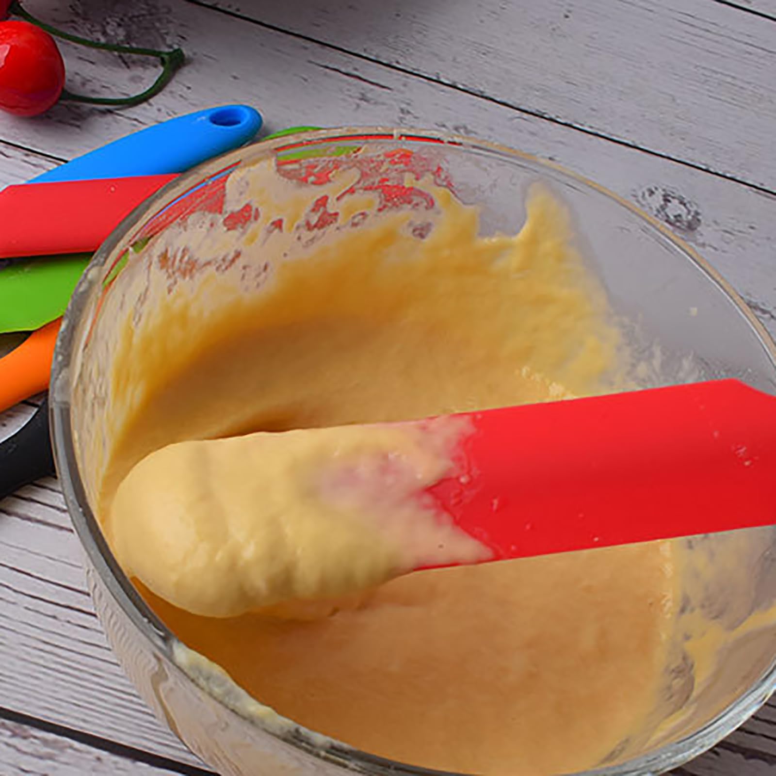 Espátula para tarros, espátula de masa madre con mango largo, espátula delgada de silicona para frascos (3 piezas) (3) 4