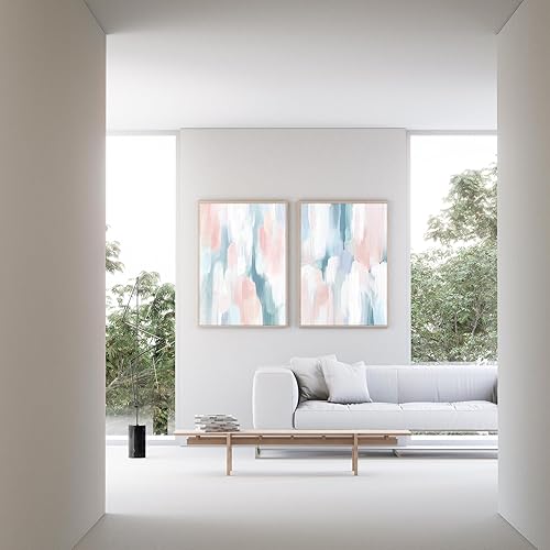 Miniatura 4 de Pósteres de color rosa para habitación, póster azul estético para sala de estar, imagen artística moderna y colorida, arte de pared rosa claro, arte