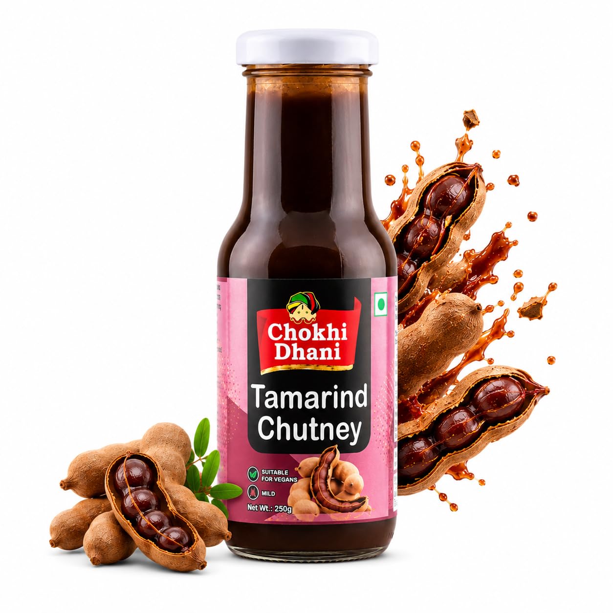 Chokhi Dhani Tamarind Chutney (250g) | Imli Chutney | Sweet, Tangy & Mild | Essential for Chaat & Samosas | Vegan-Friendly