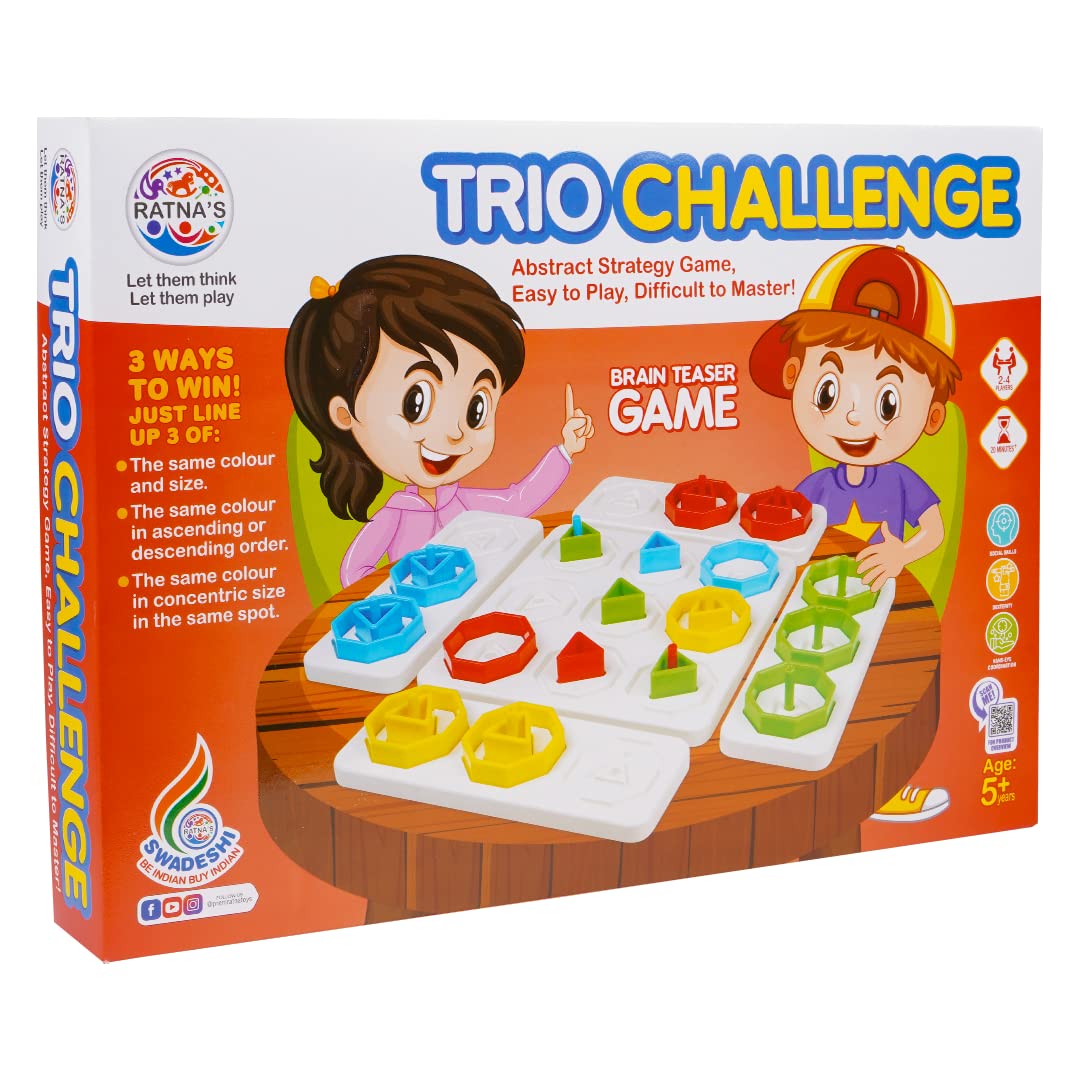 RATNA'S Trio Challenge Brain Teaser Strategy & War Games Board Game