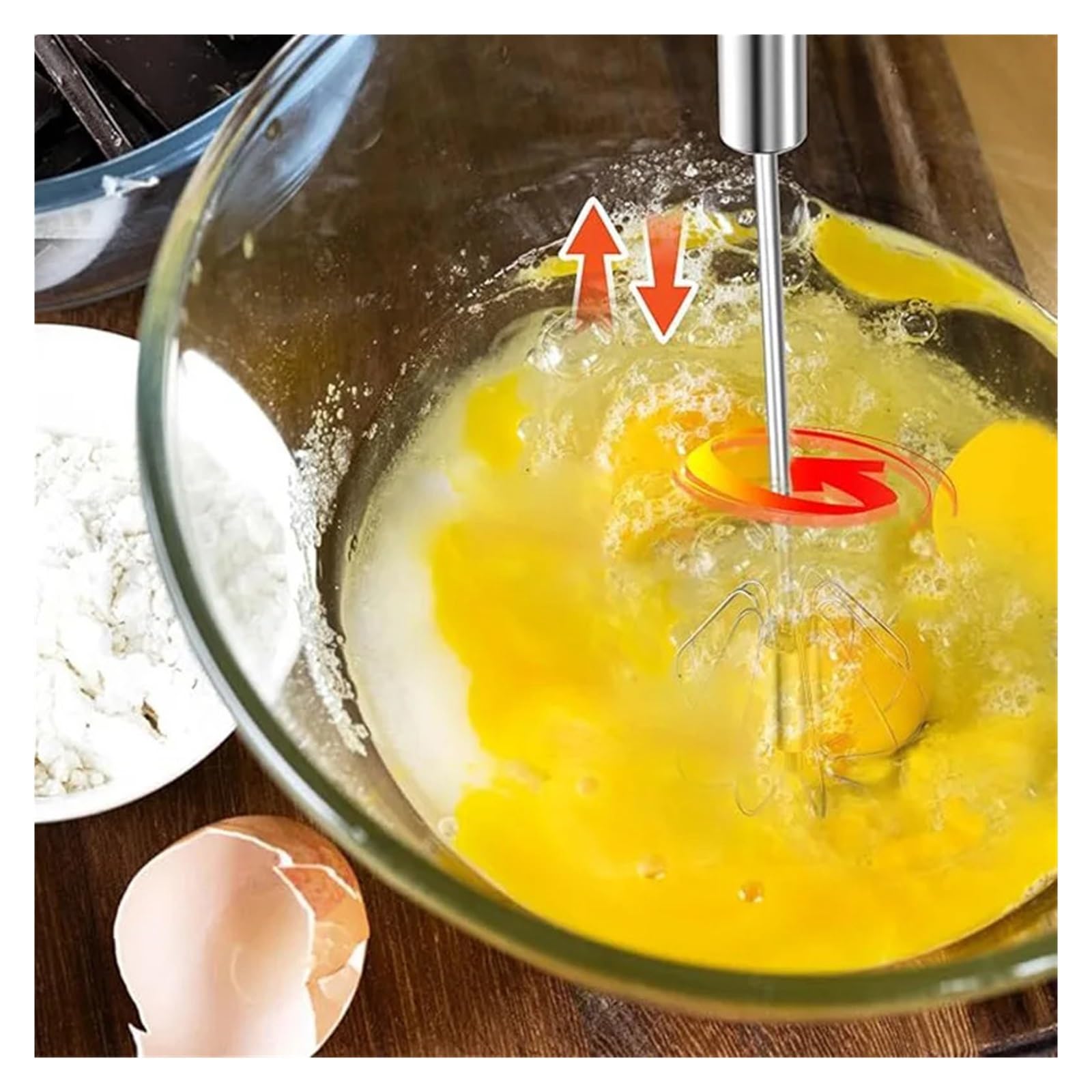 Batidor De Huevos SemiautomáTico Batidor de huevos semiautomático de 10 piezas