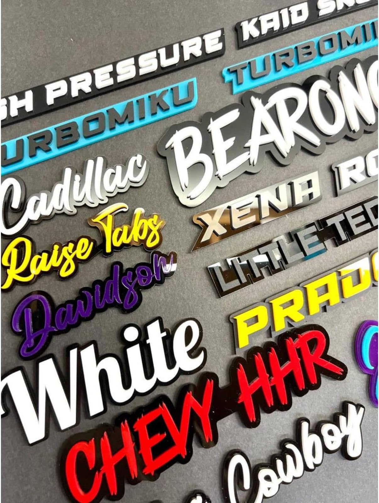 Personalized Car Emblems and Badges,Acrylic 3D Letter Custom Car Badge,Your Own Text Nickname Emblem Badge,Custom Gift (5in .7cm)