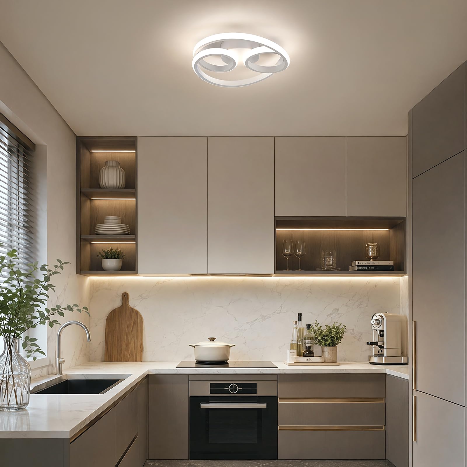 Plafonnier LED 36W 4000K, Luminaires intérieur Moderne Rond, Ø30cm