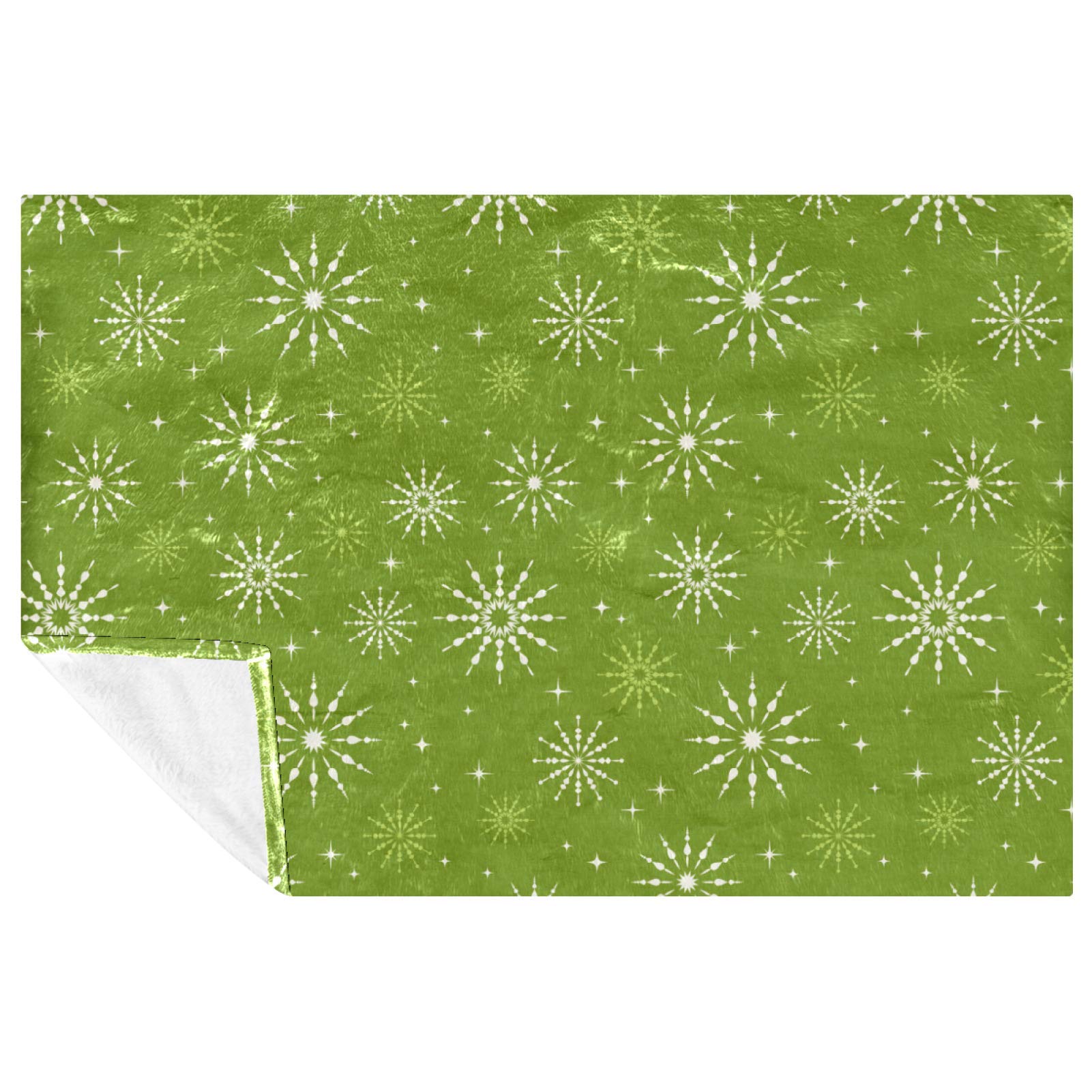 Couverture douce chaude à motif floral vert 150x100 cm isolante