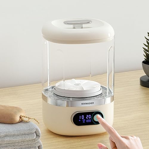 Miniatura 2 de Transportable Tiny Washer with Multiple Direction Fan Cleansing Double Modes Rechargeable Battery for Travel Backpacking Home Use Tiny Washing