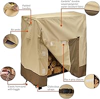 Vista 5 de Classic Accessories Veranda - Cubierta resistente al agua para estante de troncos de 4 pies, fundas para muebles de patio