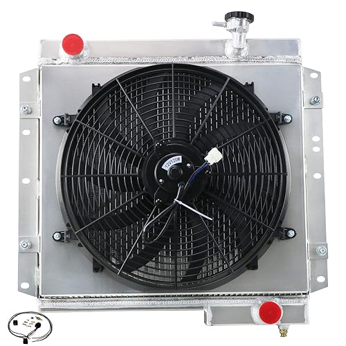 Cubauto Radiador de aluminio de 4 filas compatible con radiadores Toyota Land Cruiser FJ40 FJ45 39L42L MT 71 72 73 74 75 76 77 78 79 1970 1980