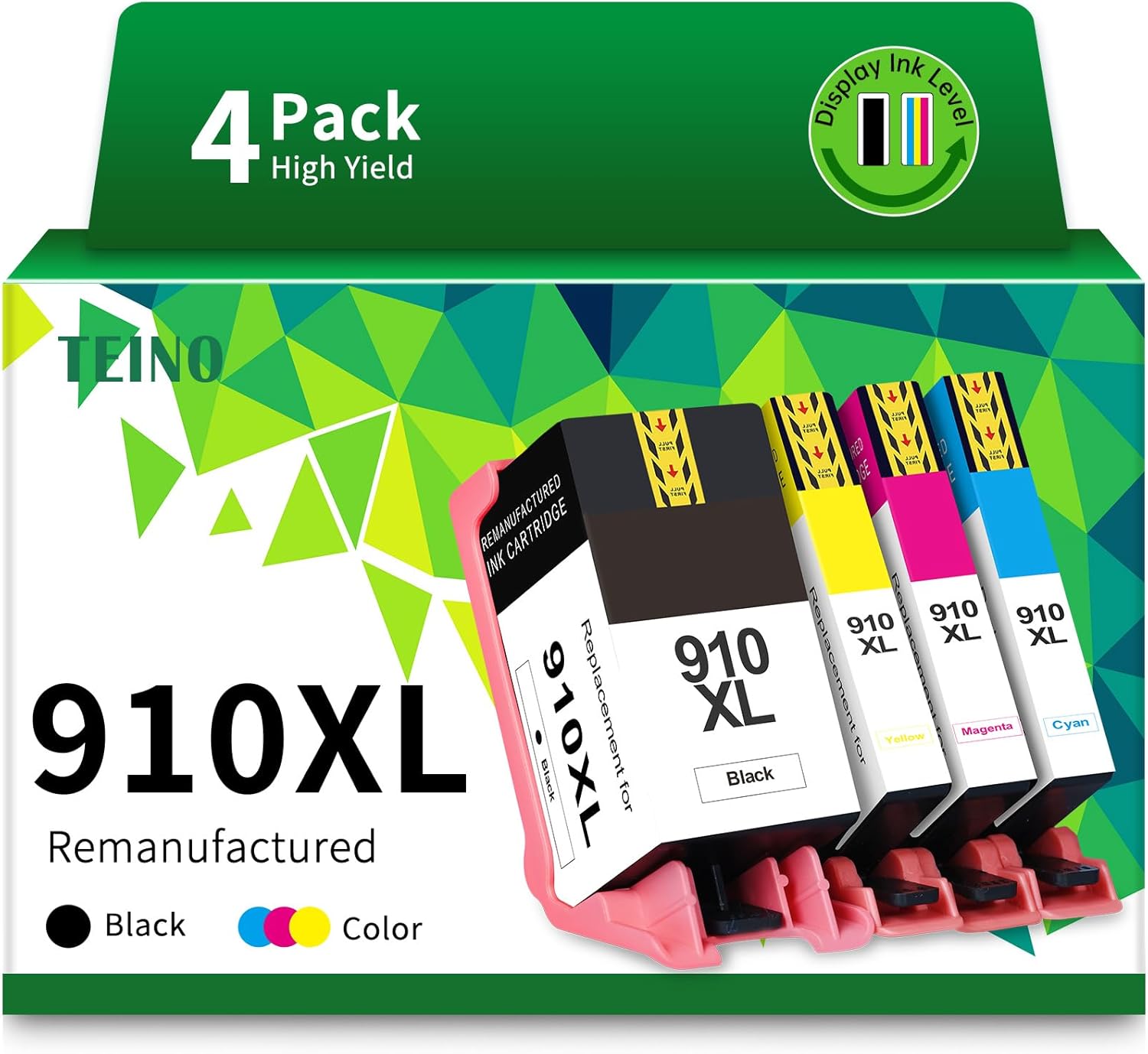 TEINO 910XL Ink Cartridges for HP Printers Combo Pack