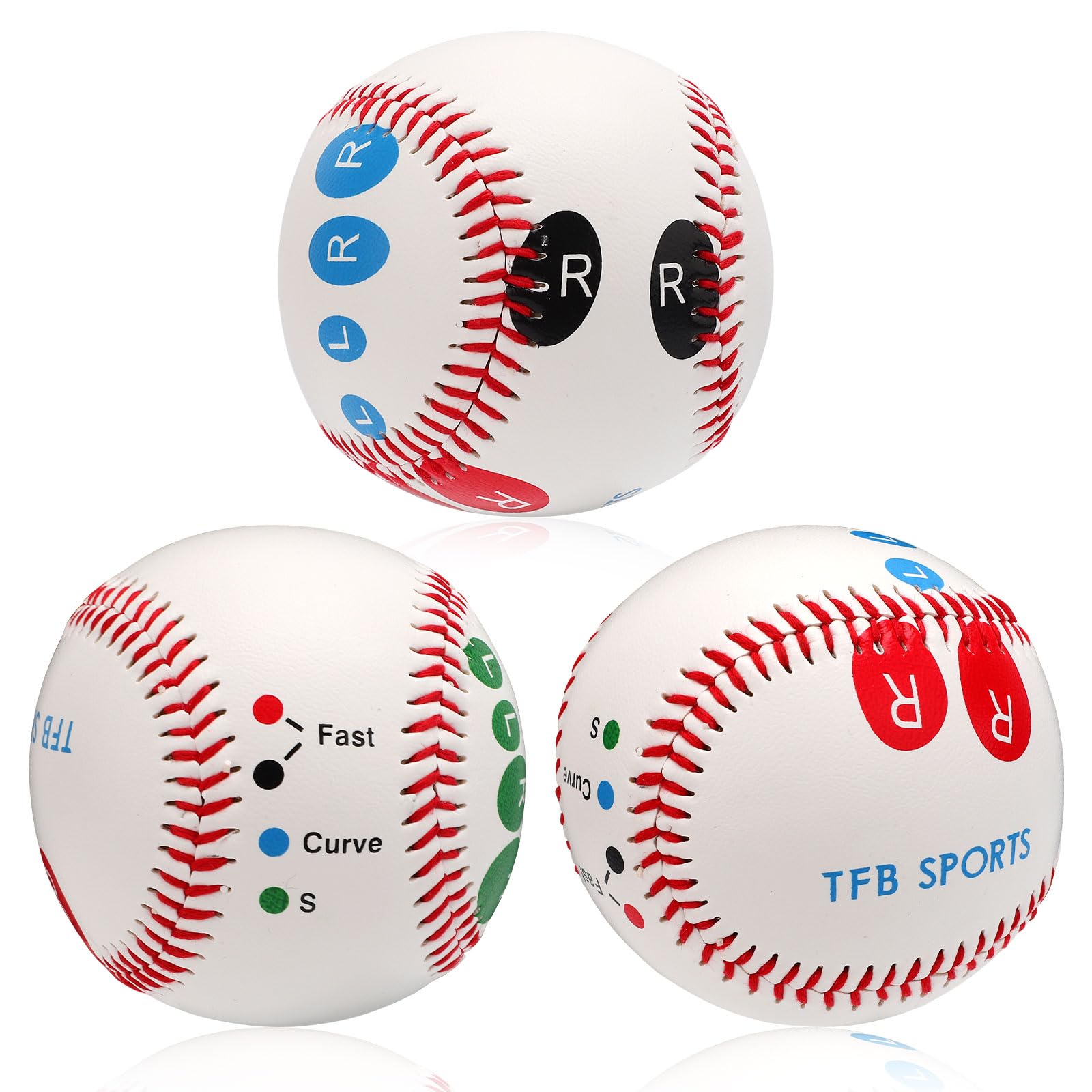 3 Pcs Baseball Pitching Grip Trainers, Baseball with Finger Placement Softball Throwing Equipment for Teenagers Beginners Gifts to Learn Multiple Grips Accessories(Hard)