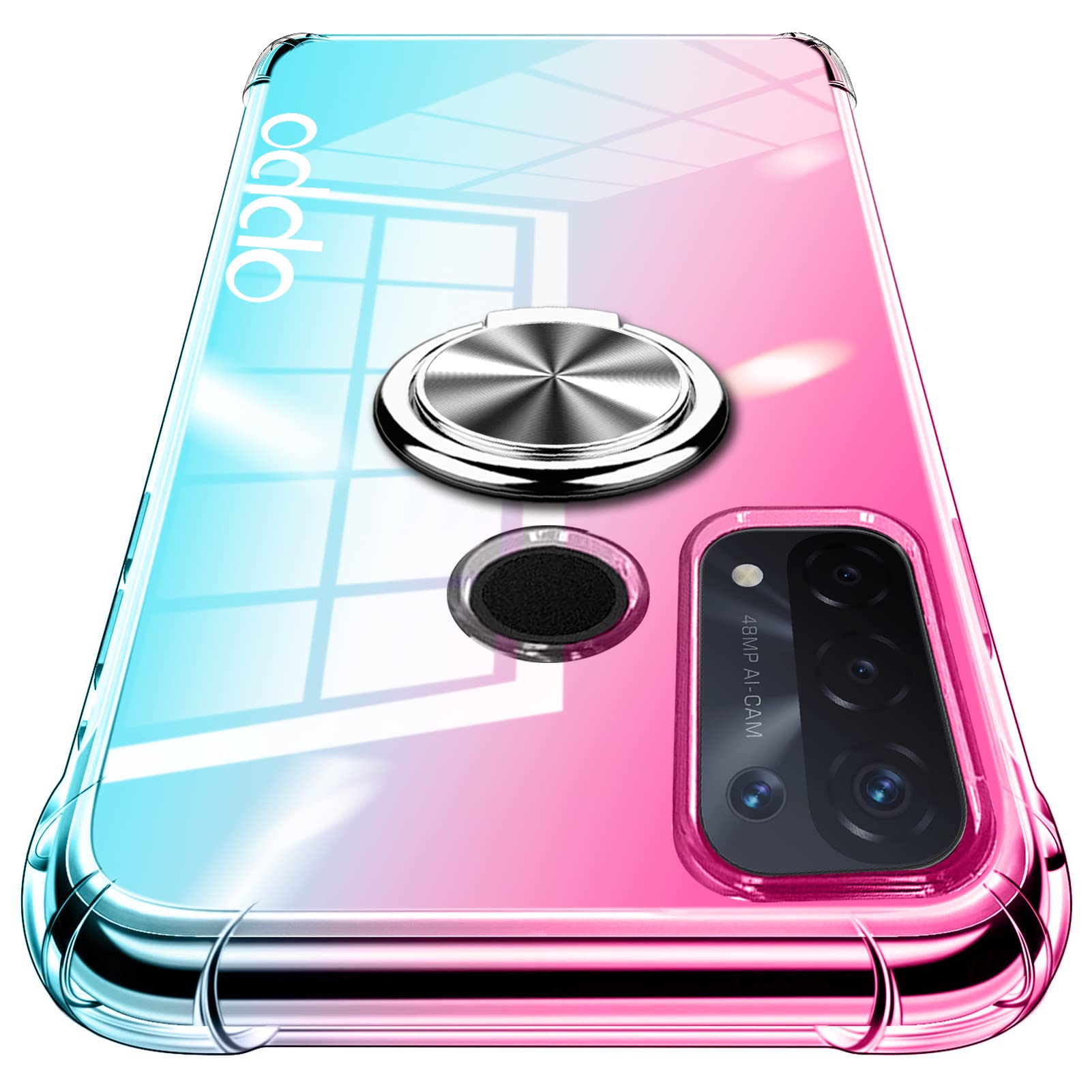 Amazon.co.jp: OPPO Reno5 A ケース リング付き TPU 耐衝撃 透明 軽量