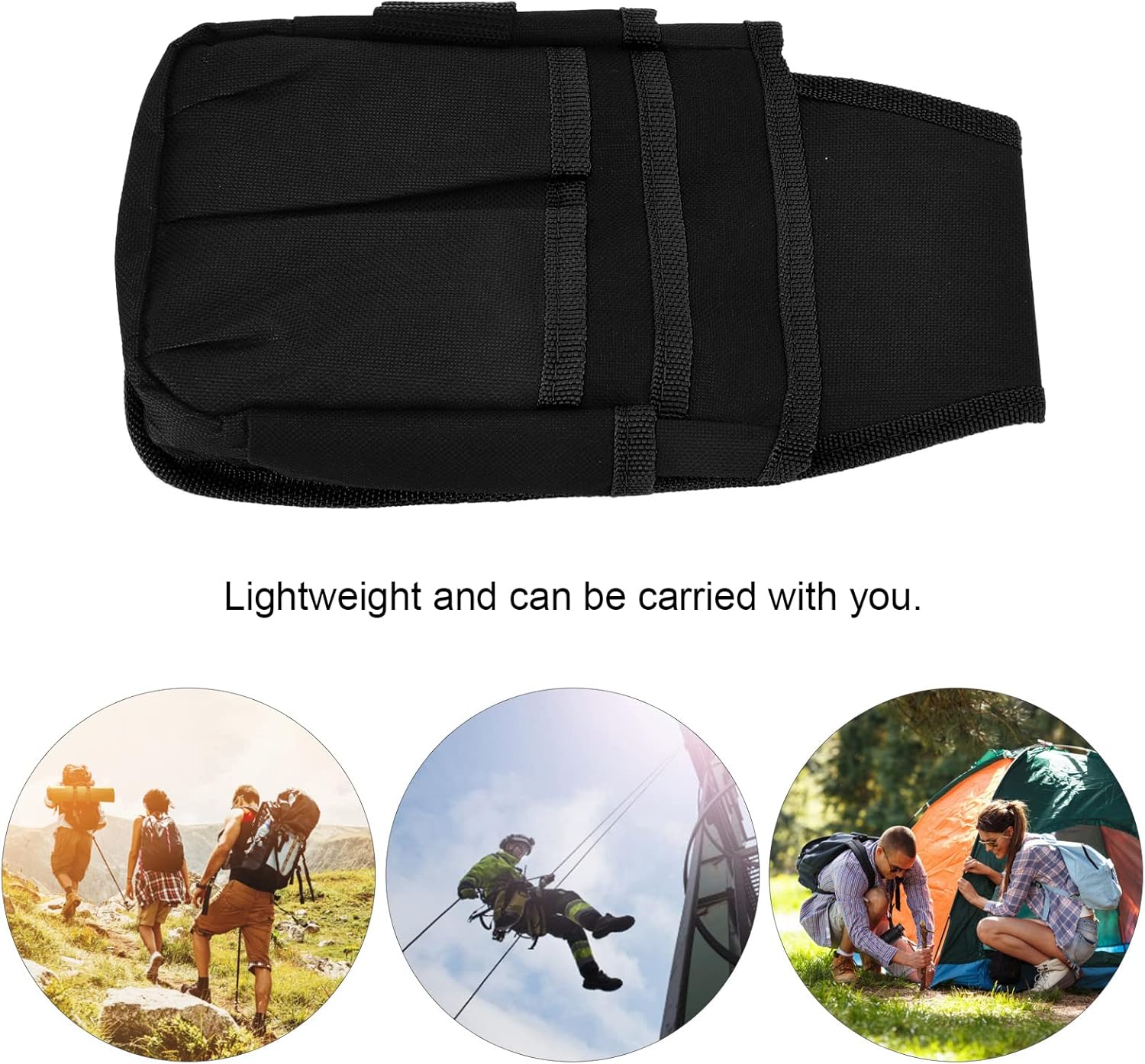 Tissting Belt Tool Pouch with 1.2m Belt, Black Edge 600D Oxford Cloth Small Pocket Waist Tool Bag Electrical Tool Organizer Pouch for Electrician Carpenter Construction