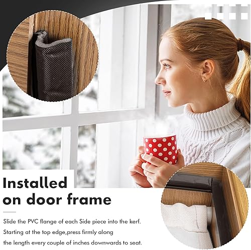 Miniatura 6 de BBTO Burlete de sellado de puerta corrediza para puerta corrediza, tira insonorizada en forma de V, marco de puerta exterior para ventanas de