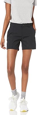 Amazon Essentials 女式弹力编织 5 英寸户外徒步短裤带口袋