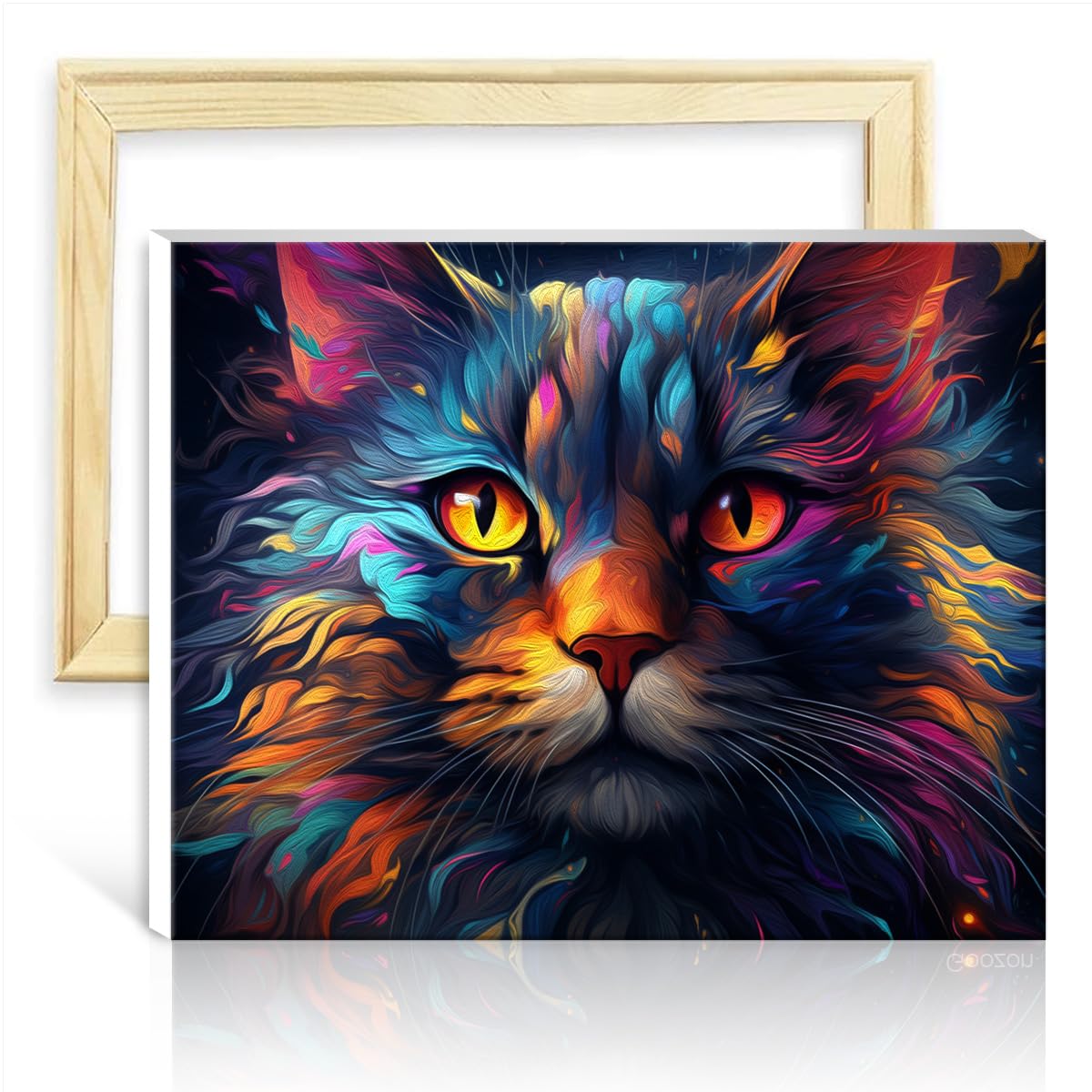 TANGFEIY Paintwork Kit for Wall Decor Giant Cats Paint by Numbers Adults with Brushes and Acrylic Pigment Picture for Home Decor Gift NO Frame(50x65cm)