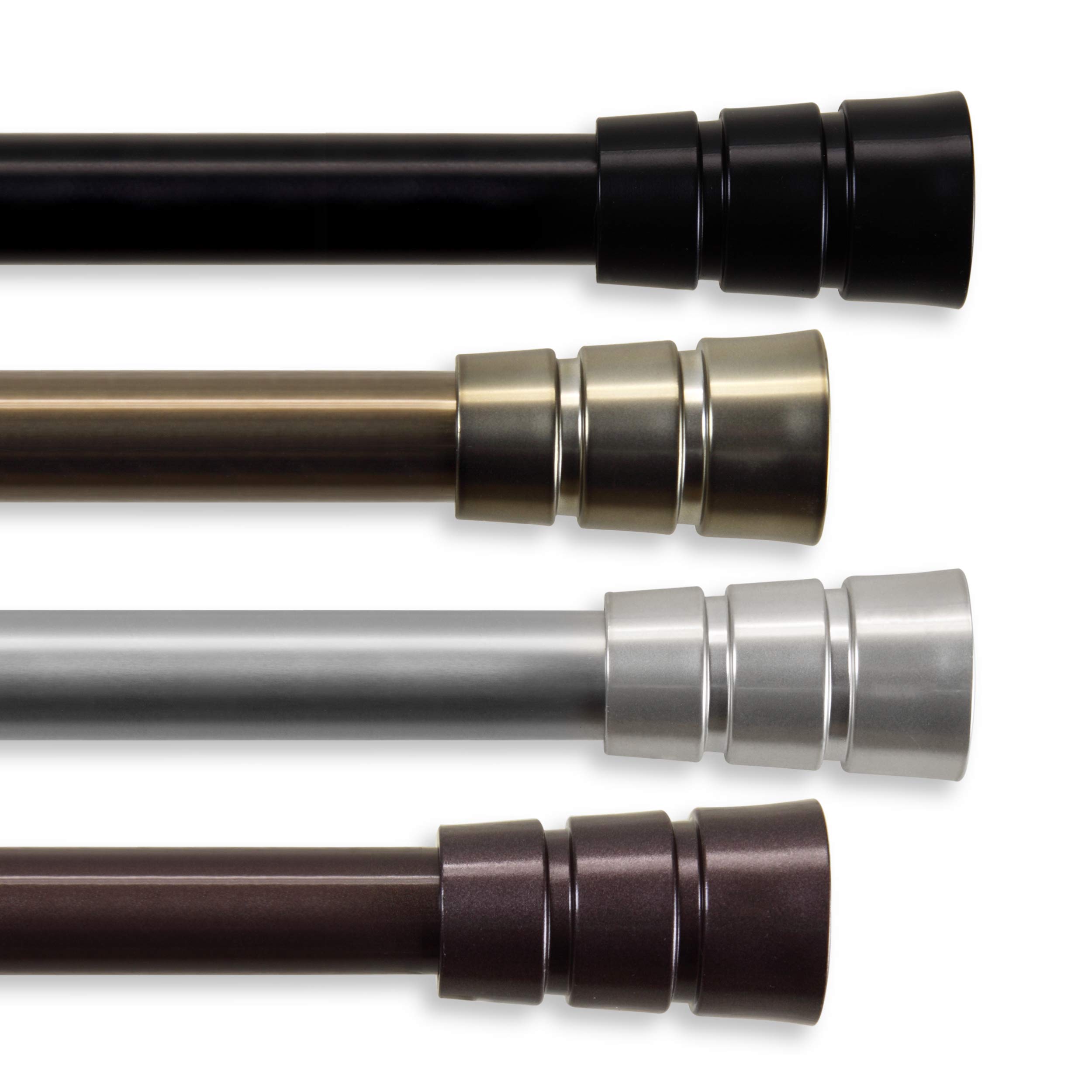 Rod Desyne Reno 13/16" Single Curtain Rod, 66-120 inch, Black