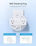 TROND 360° Rotating Plug Surge Protector Outlet Extender, 6 Multi Flat Charging Plug Splitters with 2 PD 20W USB C Ports, 3 Side Electrical Wall Adapter for Home Office Dorm Bathroom Travel Essentials