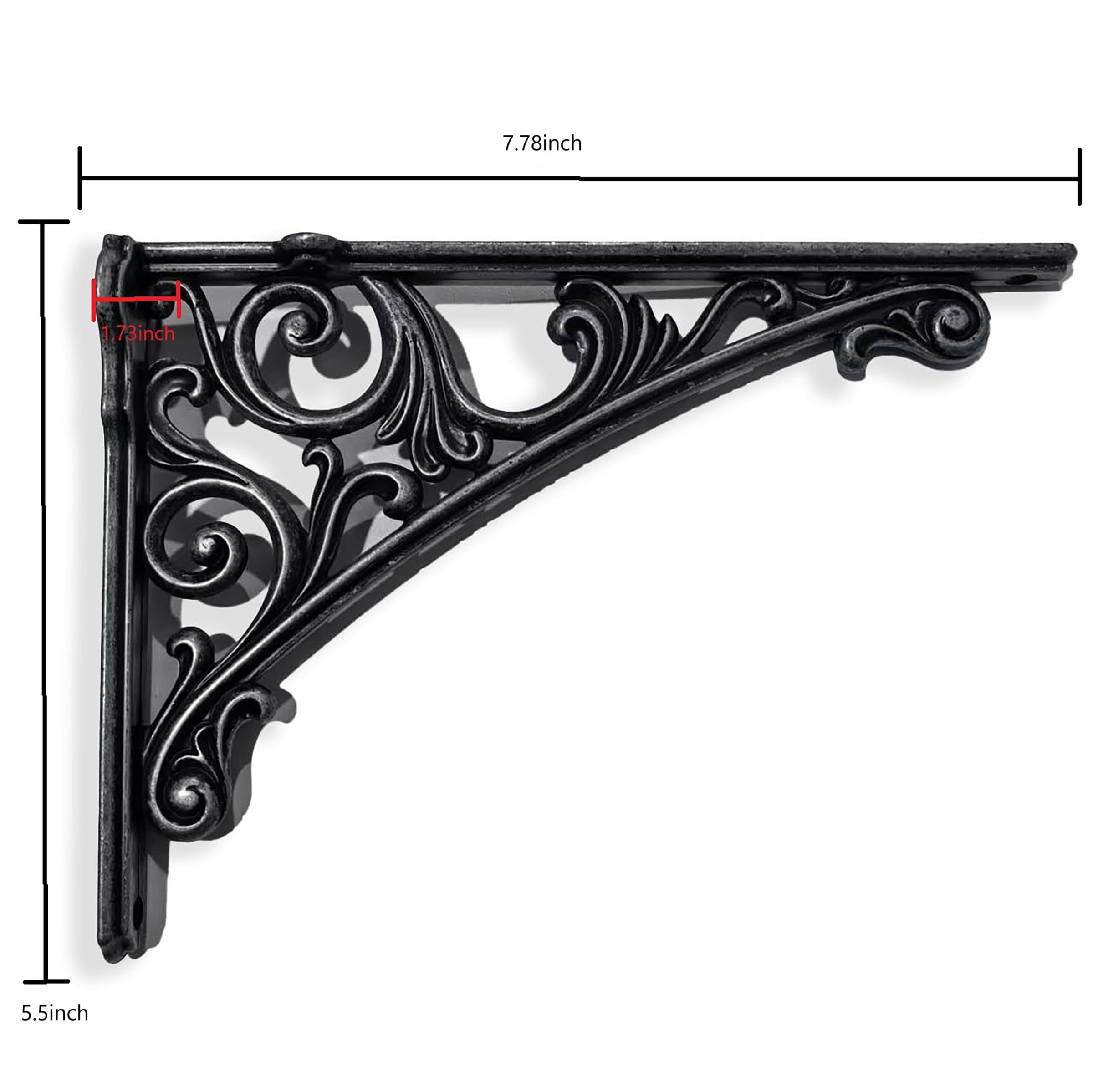 KHTUMEWARE-BFS Antique Iron Shelf Brackets 2-Pack in Antique Iron — KHTUMEWARE