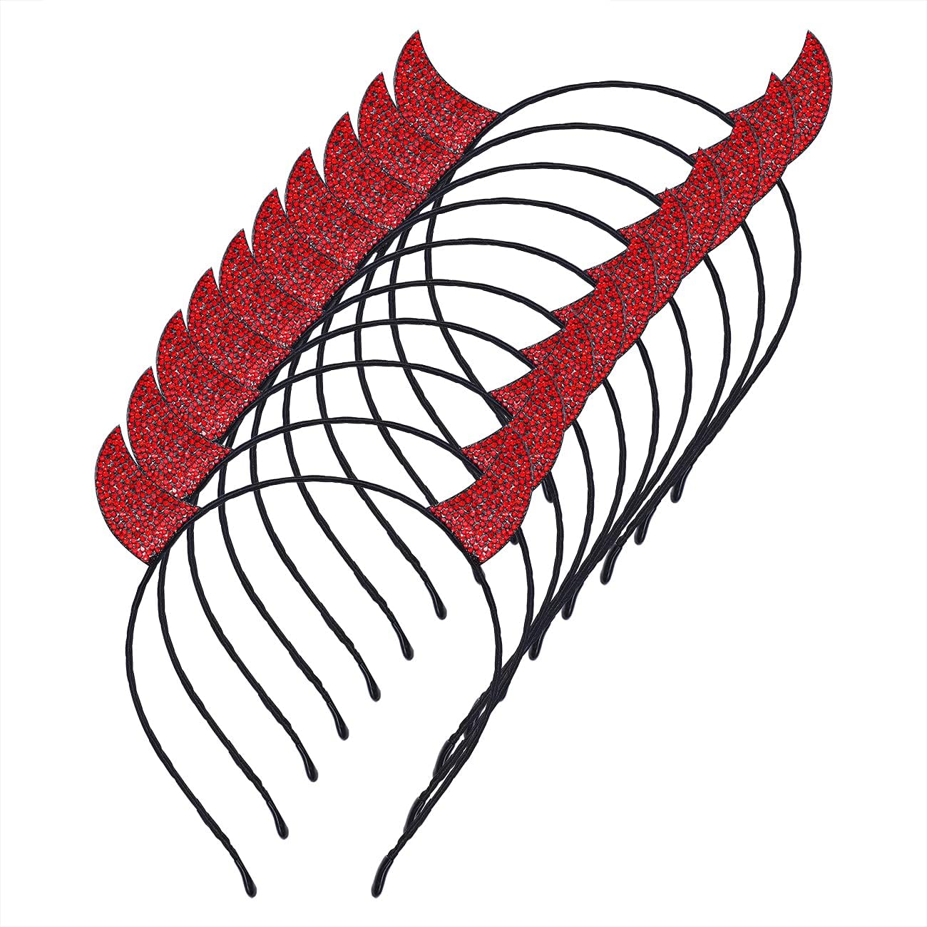 METOBAR 10 Pieces Halloween Headbands Rhinestone Devil