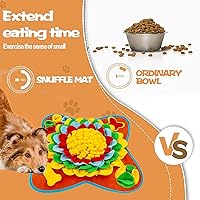 Vista 5 de Alfombrilla de olfateo para perros, 25 x 25 pulgadas, tapete de alimentación de actividades para mascotas pequeñas y medianas, juego de alimentación