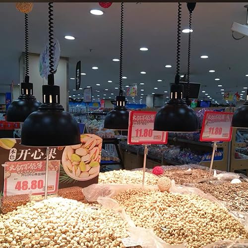 Miniatura 3 de Lámpara de calor para alimentos colgante, calentador de alimentos infrarrojos, lámpara de calefacción para freír, 250 W con bombilla (diámetro