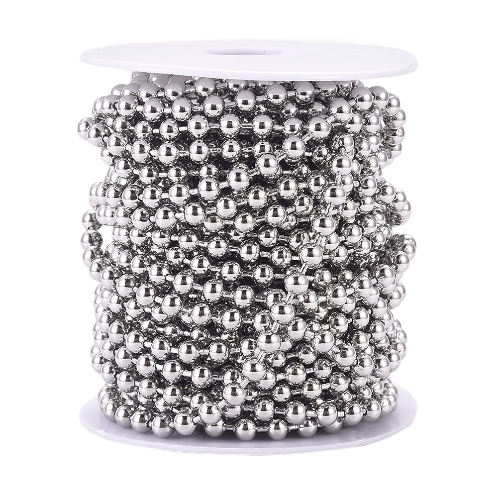 Chaînes à billes en acier inoxydable 5mm FASHEWELRY pour création de bijoux DIY de 10 mètres