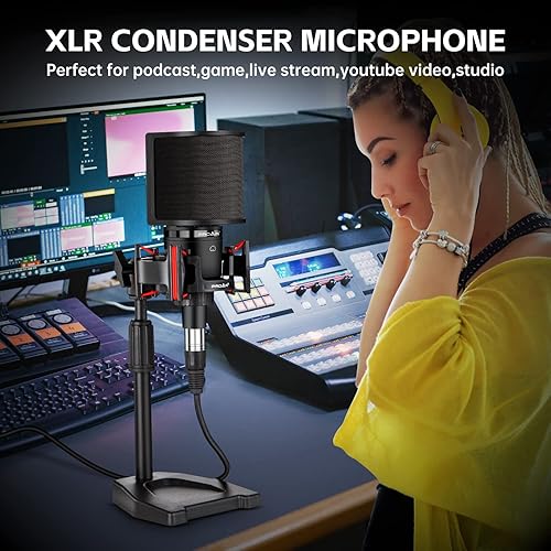 Miniatura 2 de XLR - Micrófono de condensador cardioide profesional para PC, estudio de computadora, kit de micrófono XLR para grabaciónpodcastingtransmisiónvoz