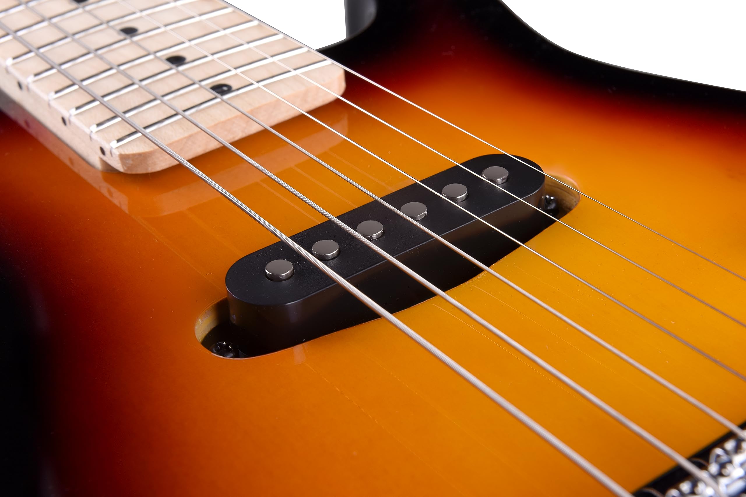 Winzz 30 Zoll Mini E-Gitarre Kinder Ahorn Griffbrett Elektrische Gitarre Anfänger Set für Kinder mit Verstärker (Sunburst)