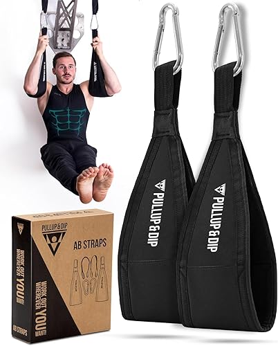 PULLUP & DIP Correas abdominales, eslingas abdominales prémium para entrenamiento abdominal, correas acolchadas de entrenamiento para abdominales,