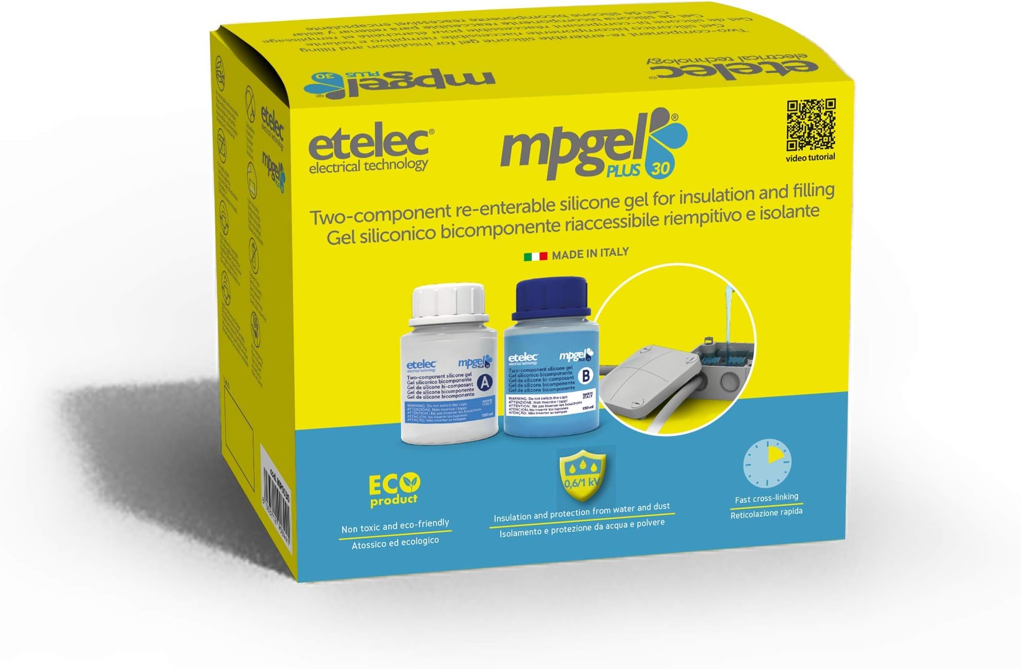 0.300 Litre MPGEL Kit, Two-Component Silicone Insulating Gel, Filling Seals Boxes Deposit Boxes UP1 kV, Pack of 2 Bottles 150 ml