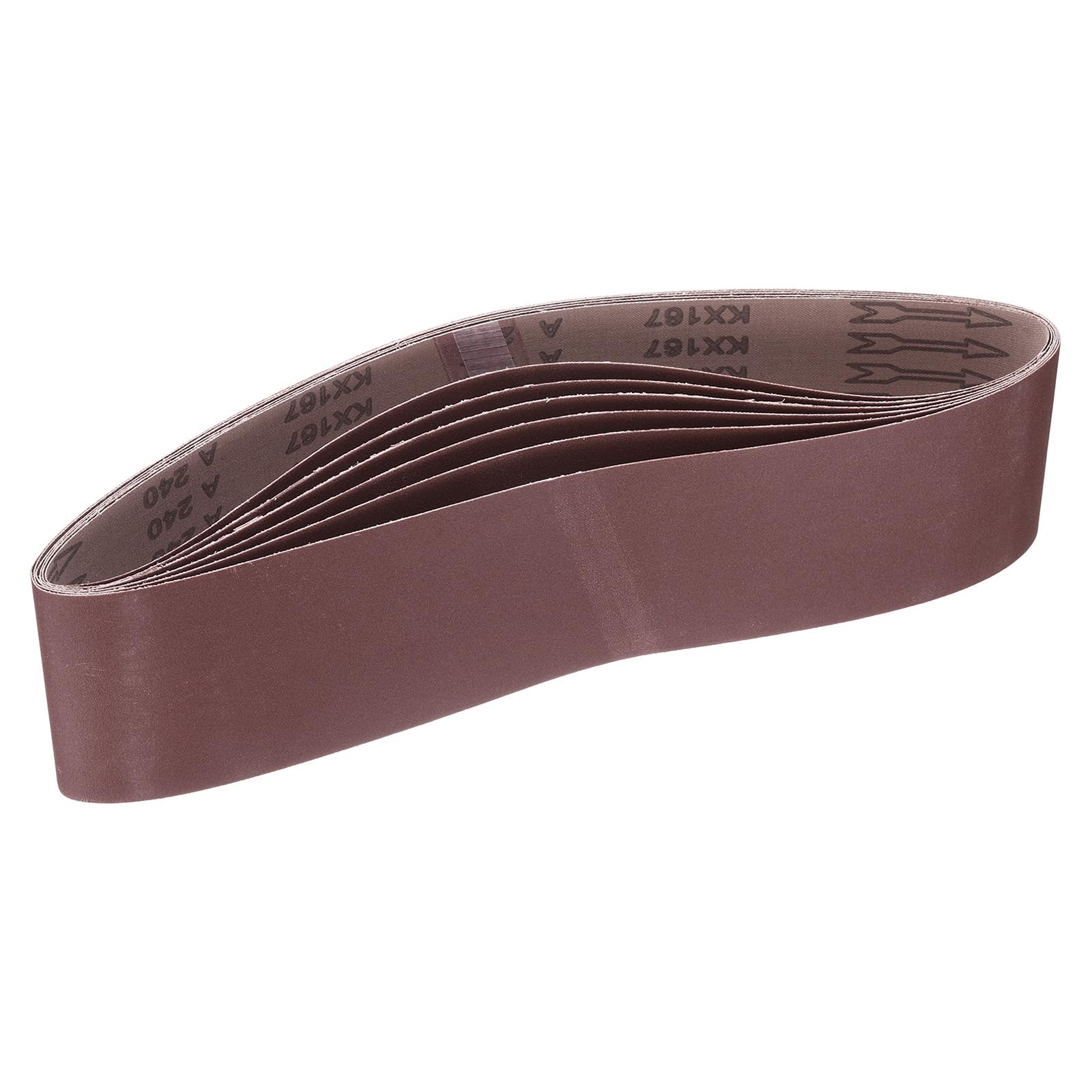 HARFINGTON 6pcs 240 Grits Aluminum Oxide Sanding Belts 4" x 36" Ring Abrasive Belts Metal Polished Sandpaper for Belt and Disc Sander
