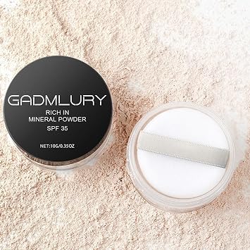 Mineral Powder Foundation, SPF 35, Sunscreen Lightweight Loose Powder, Hydrating Fair Neutral Coverage, Natural Finish Base Makeup Solar Linen
