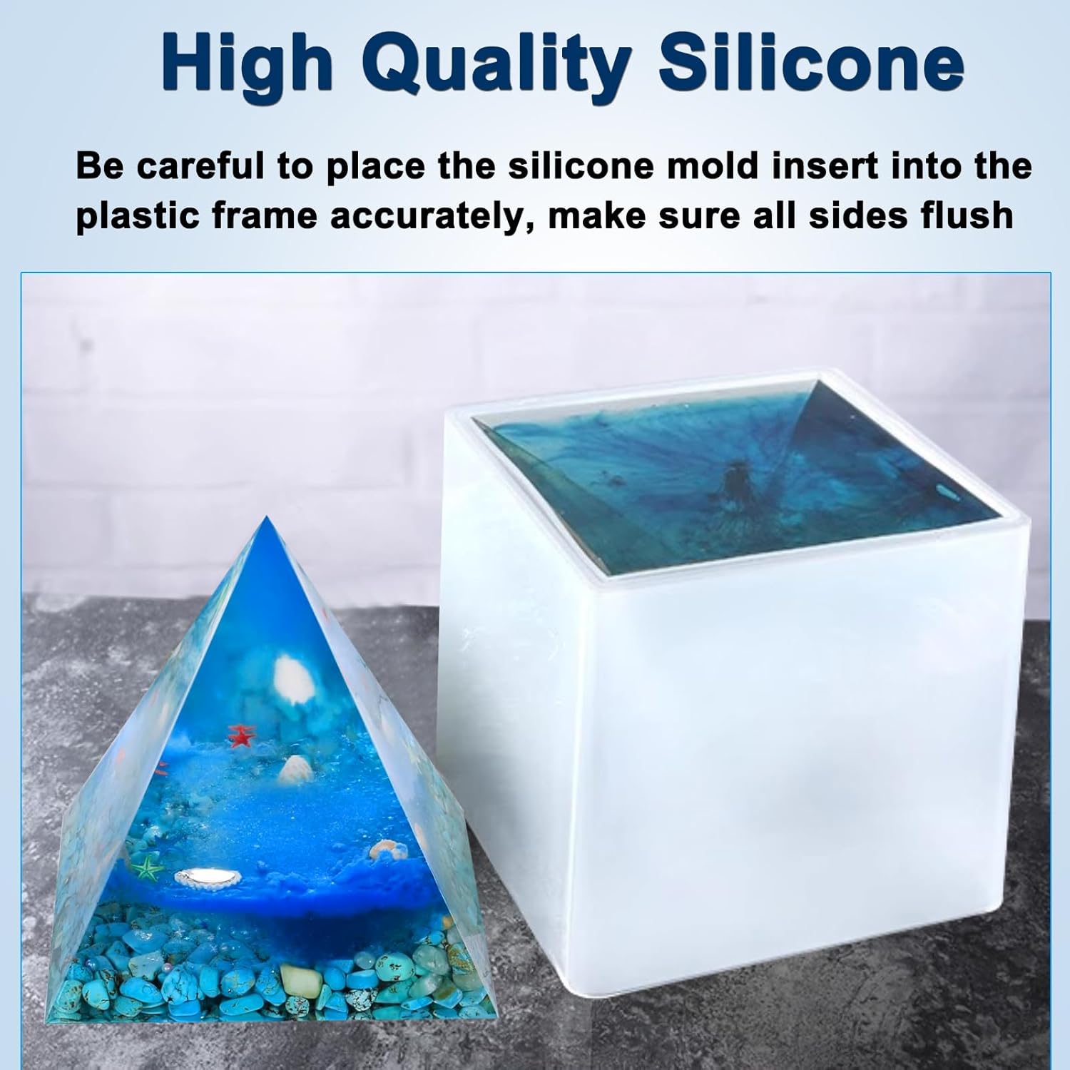 Large Pyramid Silicone Mold Super Big Pyramid Resin Mold with Solid Support Frame Jewelry Resin Casting Mold for Resin Ornament Craft DIY