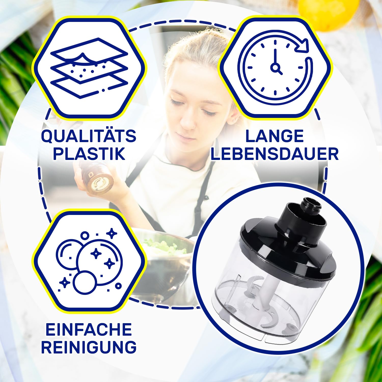 MONTERAL Blender Zerkleinerer für Stabmixer mit Originalcode 12043110 für Bosch MaxoMixx - Garantie 10 Jahre