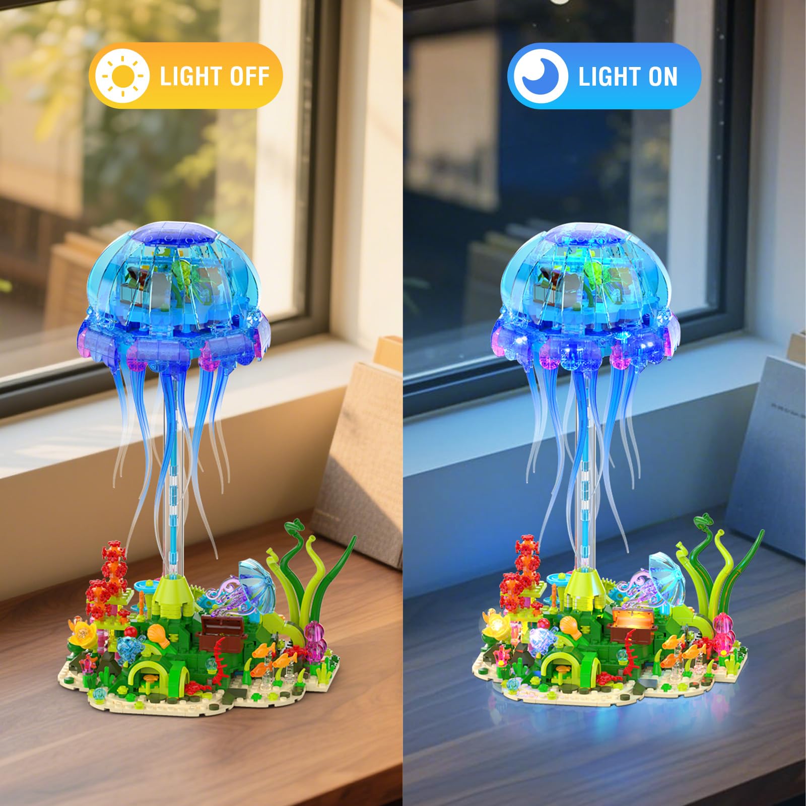 Amazon.com: Brihappen Jellyfish Building Set, Rotating Jellyfish