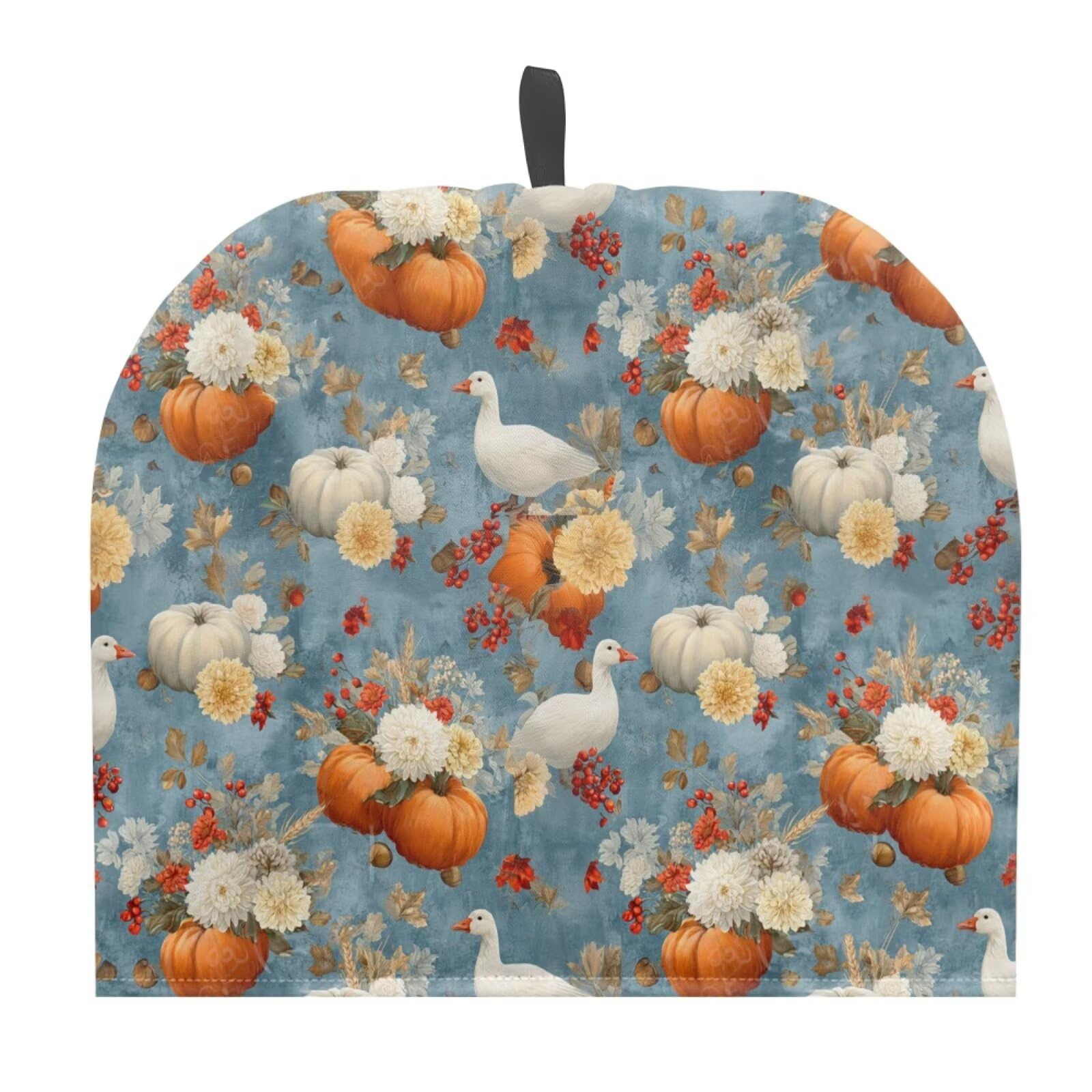 Blue Goose Pumpkin Patch Tea Cozy for Teapot Insulated Fall Halloween Tea Cosy for Teapot Home Kitchen Decor Tea Pot Cover for Decoration
