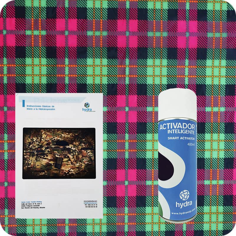 BASIC Kit Hidroimpresion Incluye: 1 Activador hidroimpresión 400 ml + 1 Manual de instrucciones + 1 Lámina para hidroimpresión Escocés Medidas: Ancho: 50cm. Largo: 400cm (HOT-130)