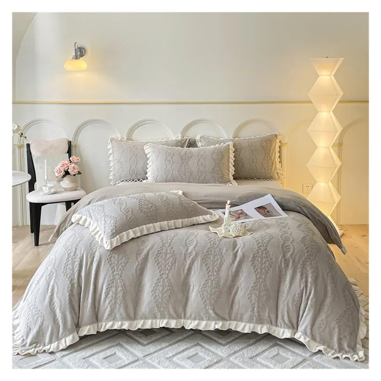 Ensembles de couette chaude pour adultes draps de lit douillets pour affronter l'hiver