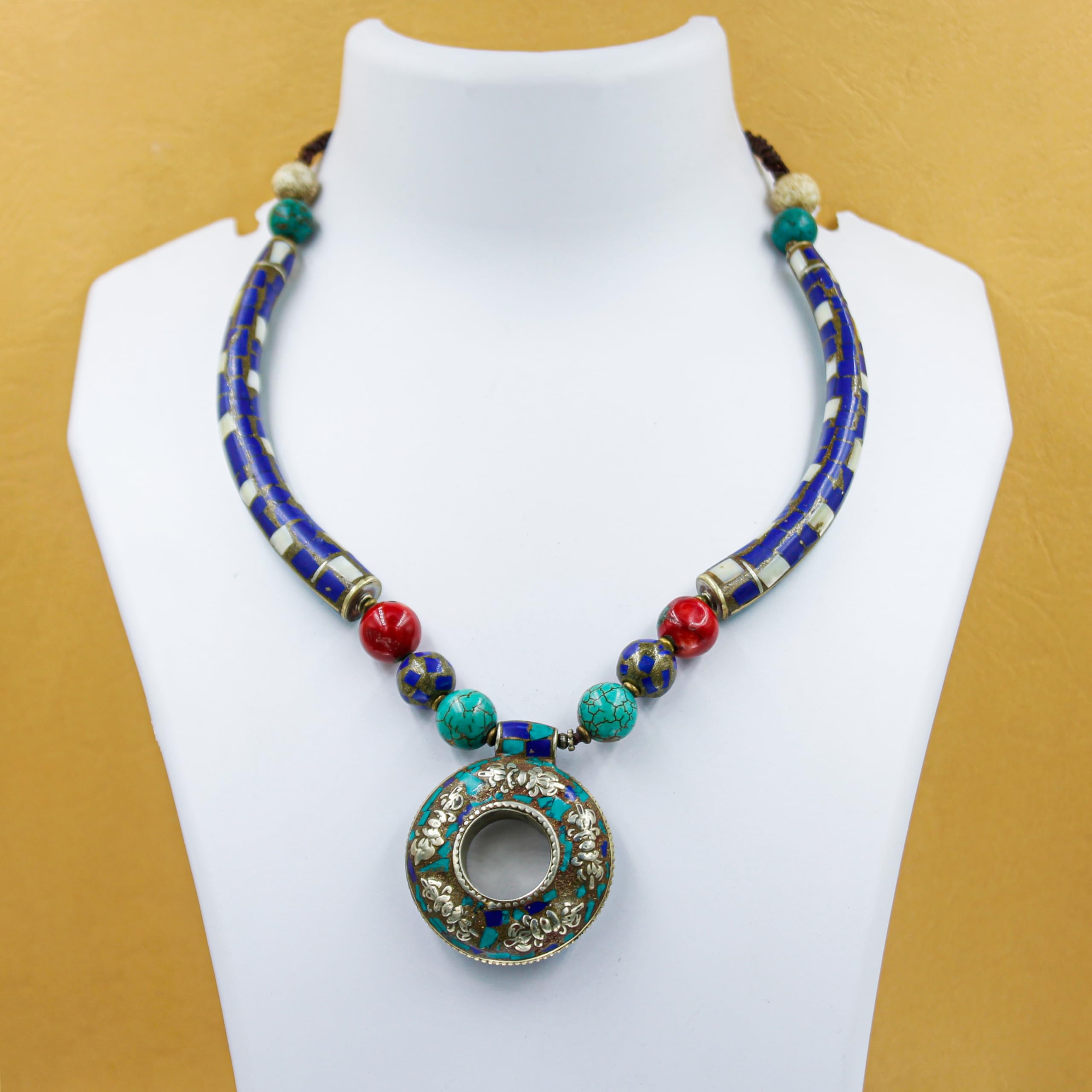 Pendente Kragen Boho Statement Rotondo Collana Etnica