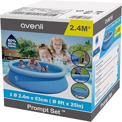 JLeisure Avenli - Juego de 2 a 3 personas de 8 x 25 pulgadas y 5 x 16.5 pulgadas para 2 a 3 personas y piscina inflable 3D naranja sobre el suelo