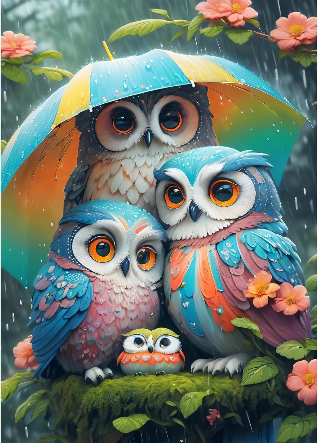 NAHUIGOOD Cross Stitch Kits for Adults, Stamped Cross Stitch Kits for Beginners, Needlepoint Cross-Stitch Patterns Embroidery Kits Arts and Crafts for Home Decor Owl11Ct50X70Cm