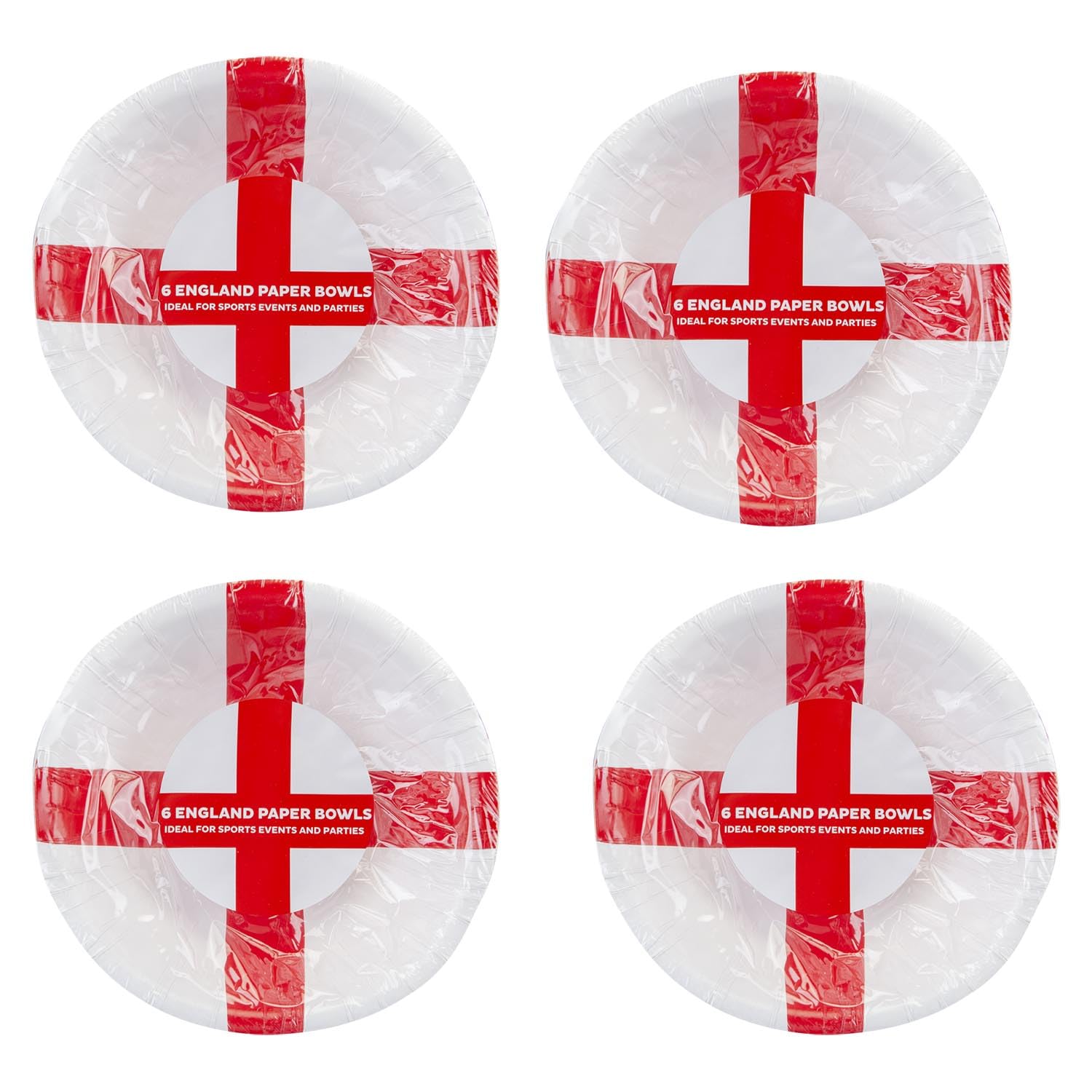 VFM e-Store - St George Paper Bowls - 6 Inch - World Cup, Perfect for Football Fans, England Merchandise - Multi - 17cm X 17cm