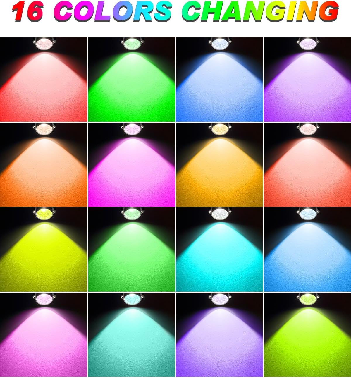 Christmas RGBW Outdoor Spotlights for Yard, 10W Color Changing Landscape Lights with Remote Control 120V LED Landscape Lighting Waterproof Spotlight with Plug Tree Garden Path Decoration(2Pack)
