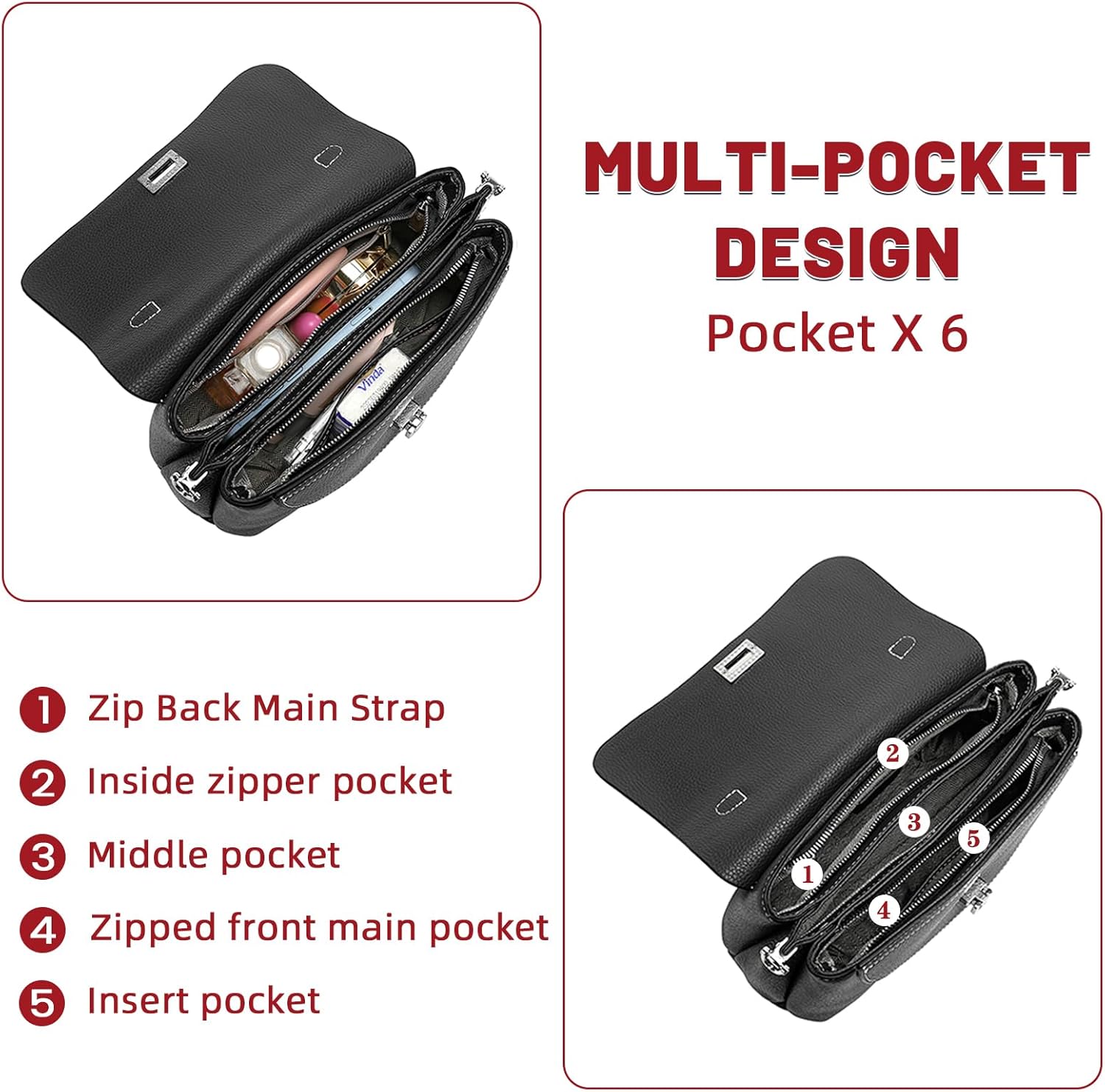 Small Genuine Soft Leather Crossbody Handbag Cute Solid Mini Shoulder Bags for Lady Purse - Image 6