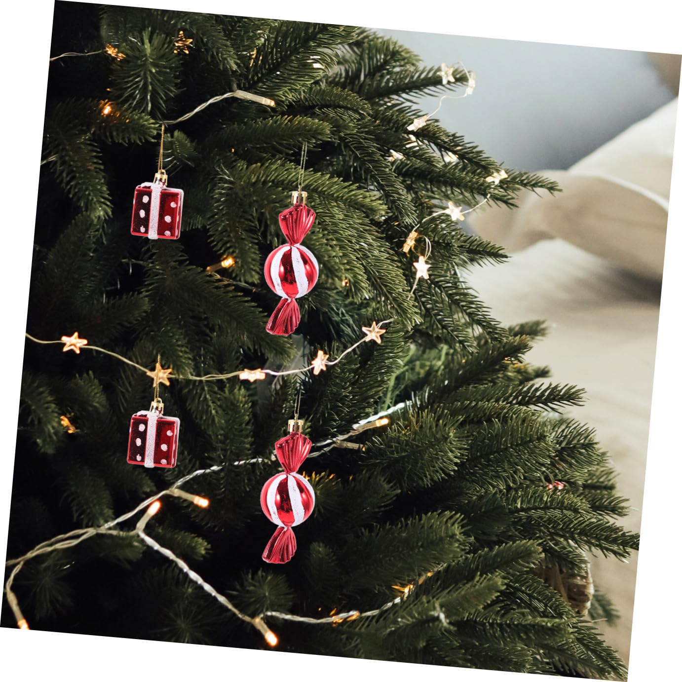 SOIMISS 16stücke Teiliges Weihnachtsbaum-hängedekoration Mit Geschenkbox Und Zuckerstangen Farbige Xmas Ornamente Für Festliche Tisch Und Baumschmuckgestaltung