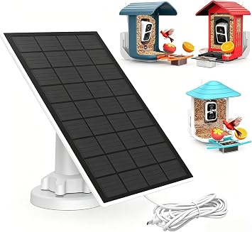 birdsnap A10 Solar Panel for Bird Feeder Camera Only, 3W Continuously Power Supply, IP65 Waterproof, Adjustable Direction for Outdoors