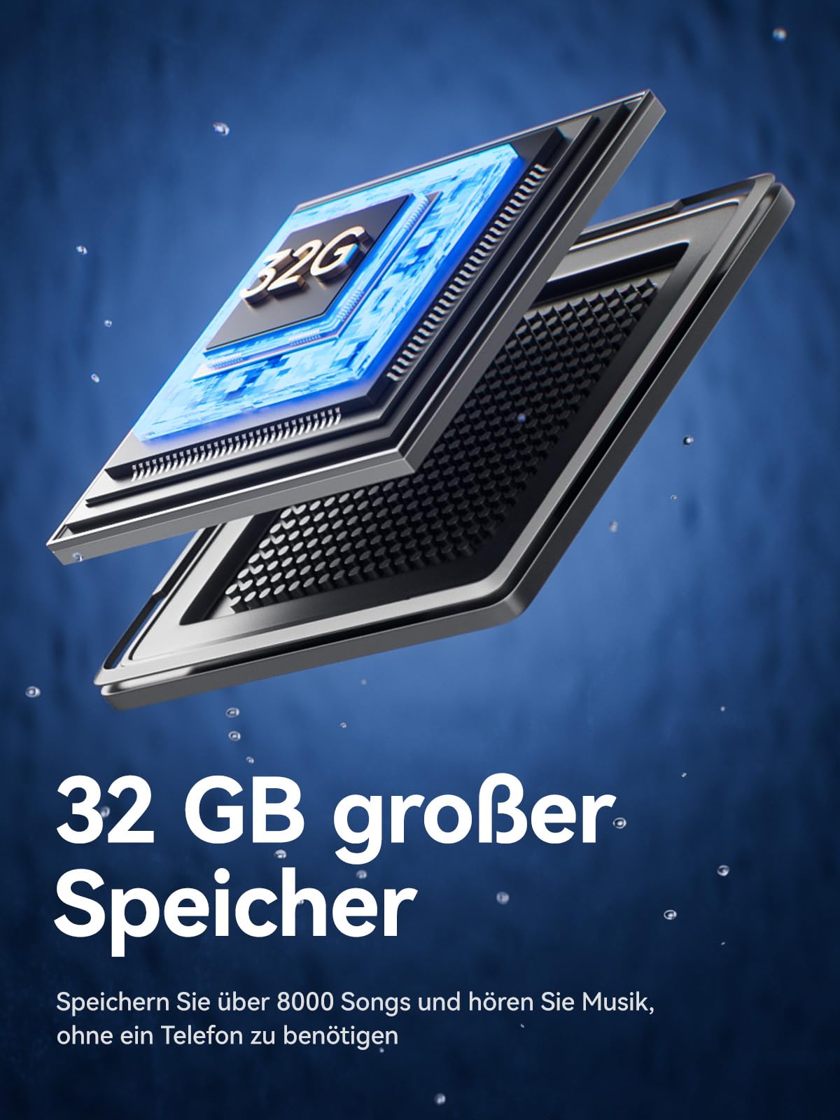 Sanag B33S Knochenschall Kopfhörer Schwimmen, IPX8 Wasserdichte Bluetooth Open Ear Kopfhörer mit Mikrofon, 32GB MP3 Speicher, Anruf-Rauschunterdrückung, 8 Stunden Wiedergabezeit, Unterwasser Kopfhörer